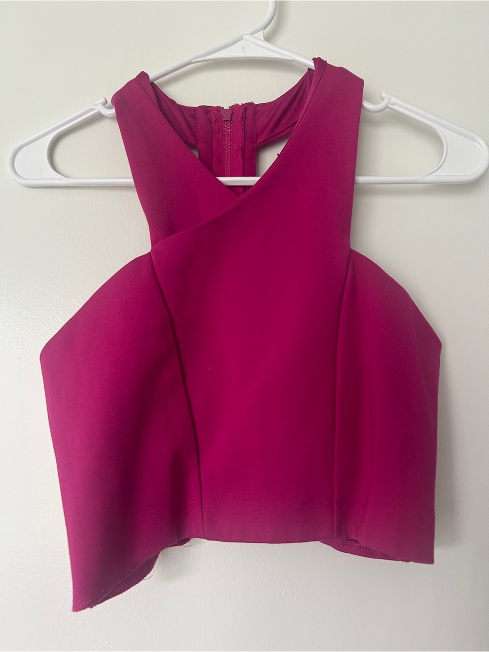 Express Fuchsia Cropped Halter Top